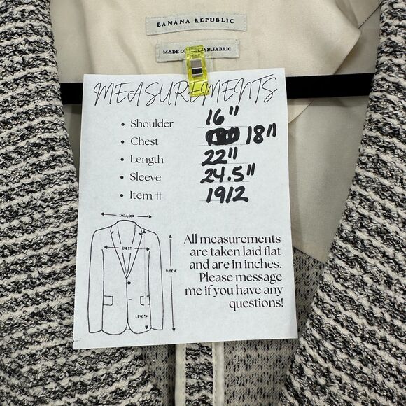 Banana Republic Womens Tweed Boucle Blazer Jacket Size 6 Old Money Office Dressy - Picture 3 of 9